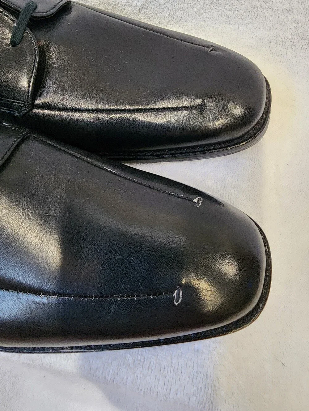 Johnston & Murphy Black Leather Dress Shoes Men's 10.5 Lace Up Flex System